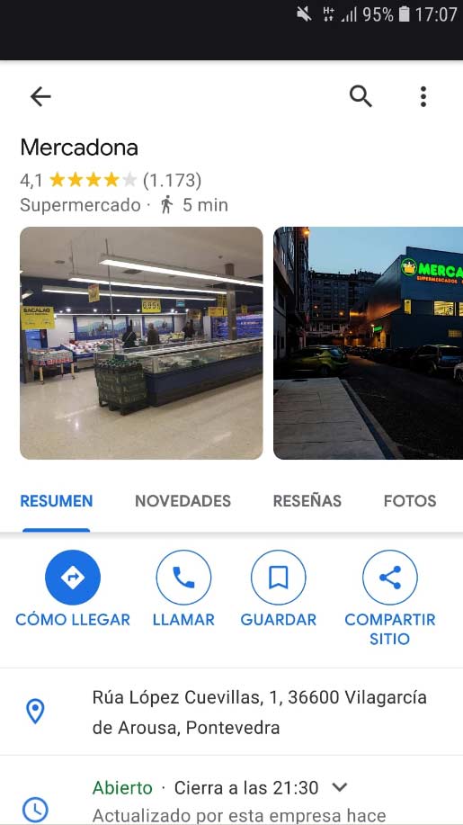 Ficha de un mercadona cerca de mi ubicación