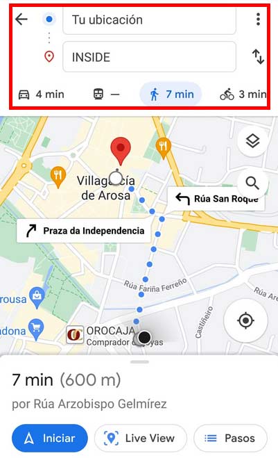 Ruta de cómo llegar a la tienda de ropa más cercana a tu ubicación